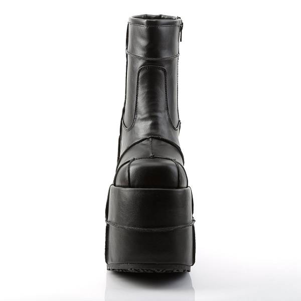 Demonia Men's Stack-201 Platform Boots - Black Vegan Leather D1034-65US Clearance